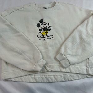 Disney Cream Mickey Mouse Women’s Cropped Sweater